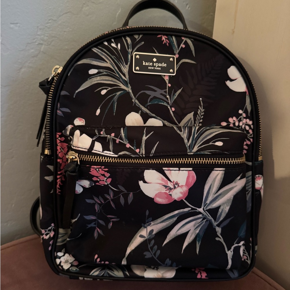 Kate Spade Black Floral Backpack